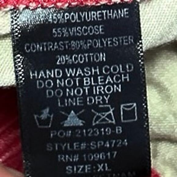 Stella Luce Womens Red Faux Leather Vegan Drawstring Jogger Sweat Pants Size XL - Picture 6 of 6